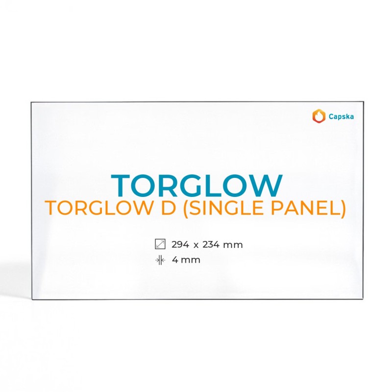 TORGLOW D Glass Panel for Wood Burning Stove - Rectangular Shape