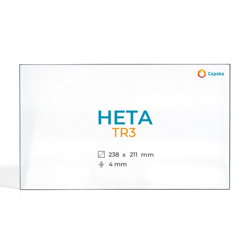 Heta TR3 Glas - Rechteck Kaminglas für Kaminofen