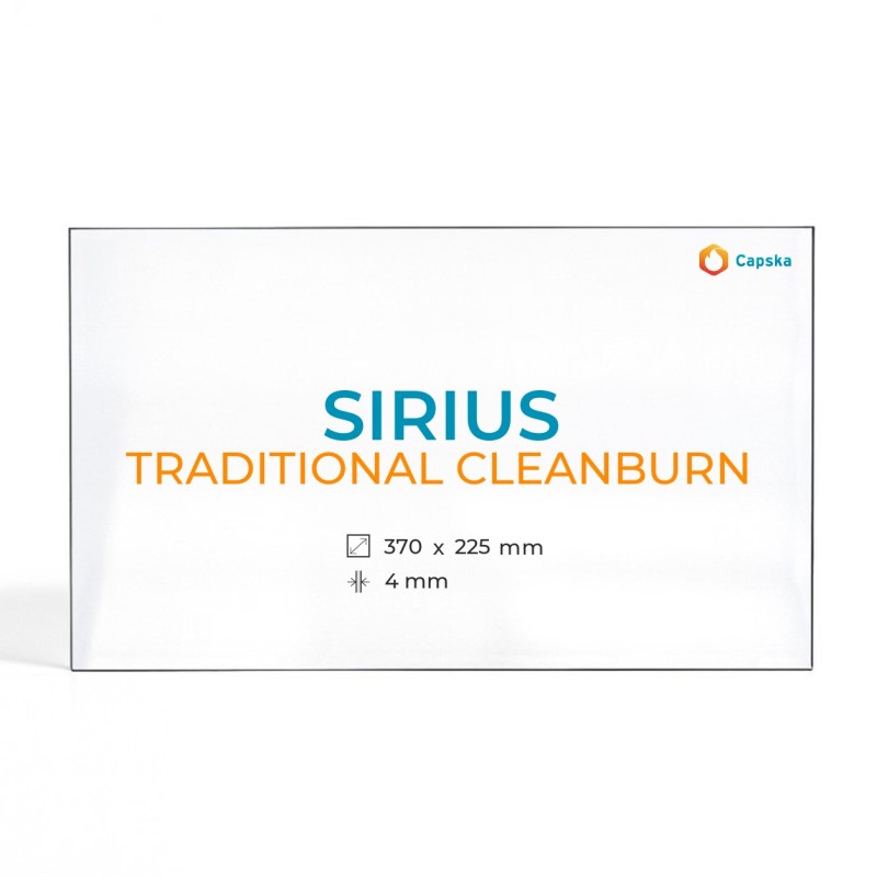 Vitre Sirius TRADITIONAL CLEANBURN - Verre Rectangle pour poêle à bois