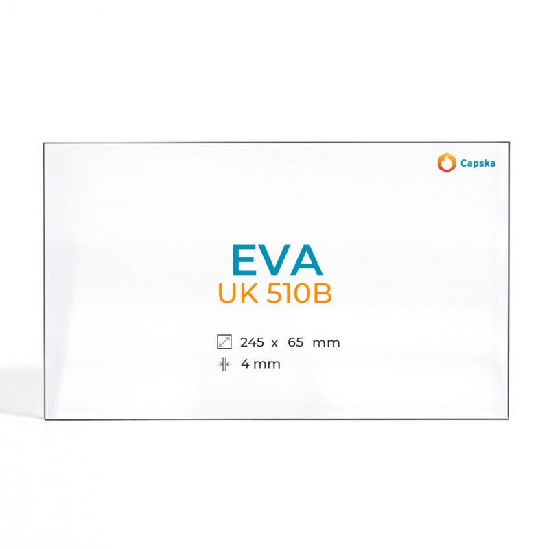 Eva UK 510B Glas für Kaminofen - Rechteckiges Kaminglas