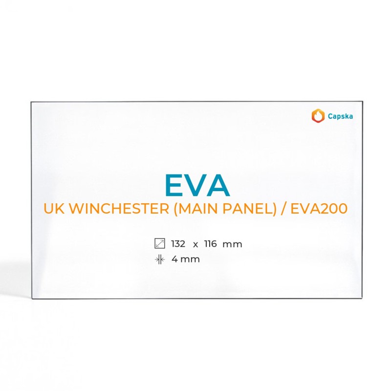 Vetro Eva UK WINCHESTER (MAIN PANEL) / EVA200 - Vetro Rettangolo per stufa a legna