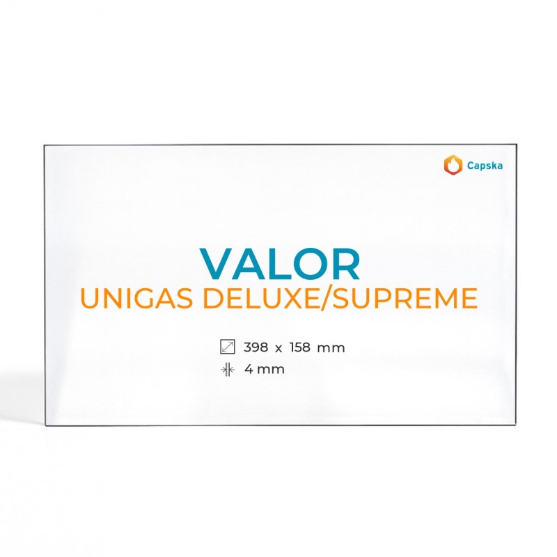 Vitre Valor UNIGAS DELUXE/SUPREME - Verre Rectangle pour poêle à bois