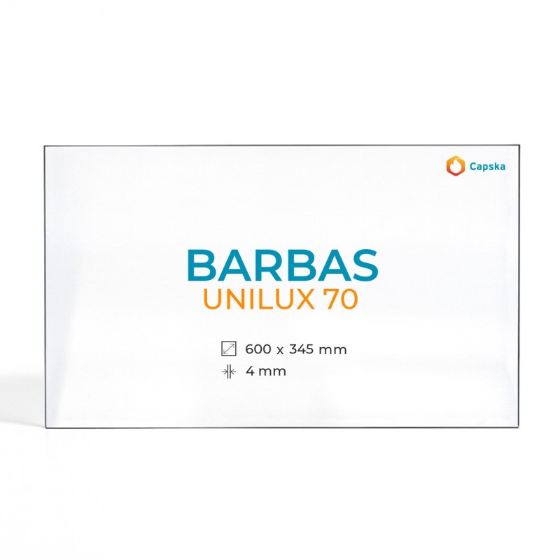 Vitre Barbas UNILUX 70 - Verre Rectangle pour insert