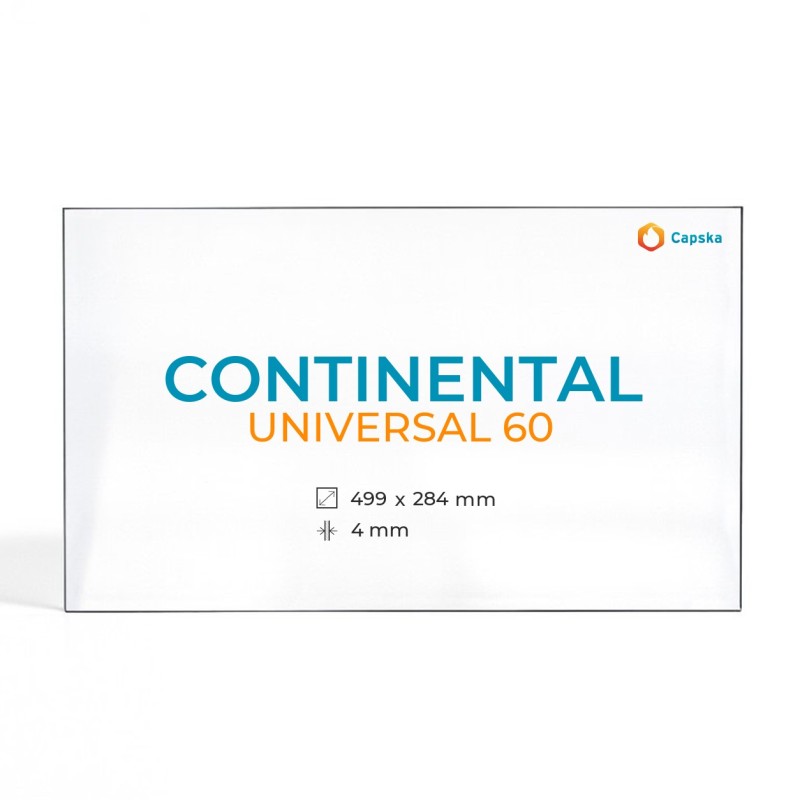 Continental Universal 60 Glass - Rectangular Panel for Wood Burning Stove
