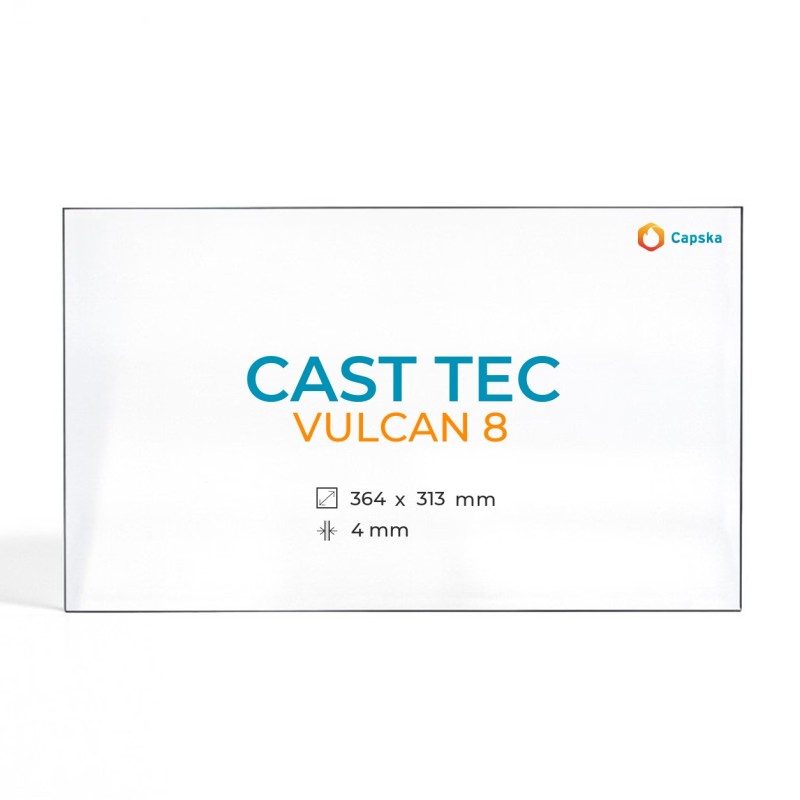 Vitre Cast Tec VULCAN 8 - Verre Rectangle pour poêle à bois