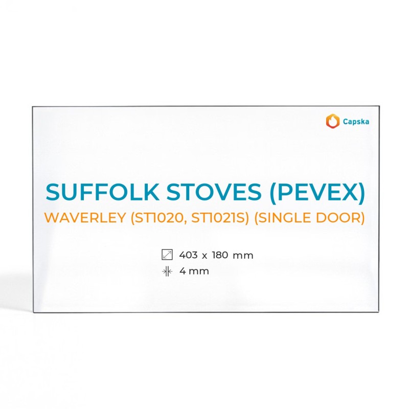 Vetro Suffolk Stoves WAVERLEY (ST1020, ST1021S) - Vetro Rettangolo per stufa a legna
