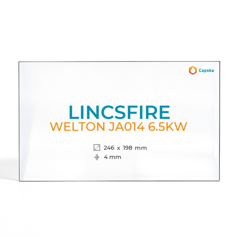Lincsfire WELTON JA014 6.5KW Glas - Rechteck Kaminglas für Kaminofen