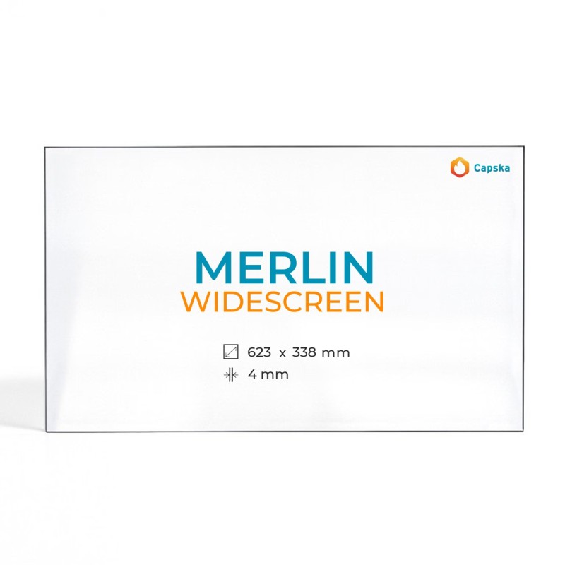 Vitre Merlin WIDESCREEN - Verre Rectangle pour poêle à bois