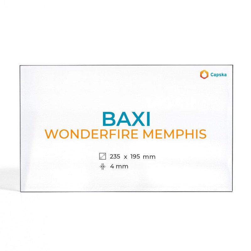 Baxi WONDERFIRE MEMPHIS Glass Panel - Rectangular for Wood Burning Stove