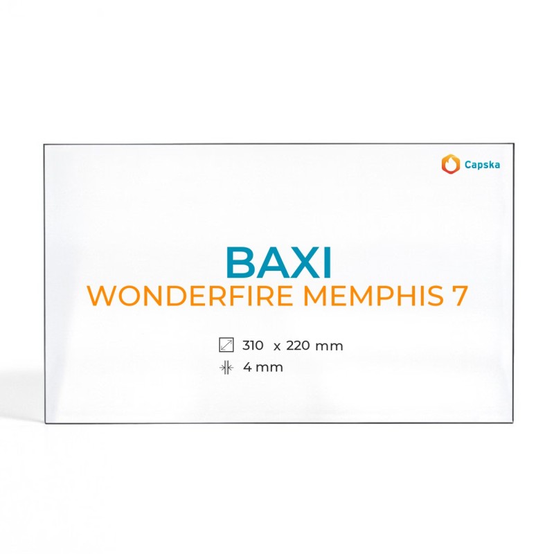 Baxi Wonderfire Memphis 7 Glass Panel - Rectangular Shape