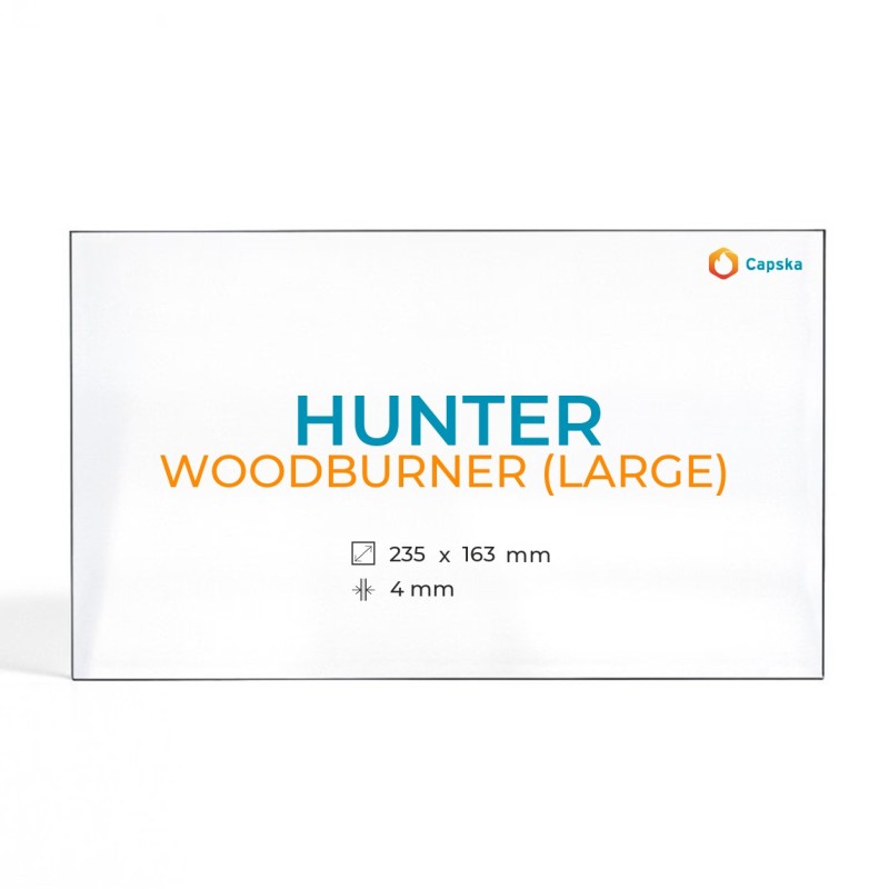 Hunter WOODBURNER Large Glass Panel for Wood Burning Stove