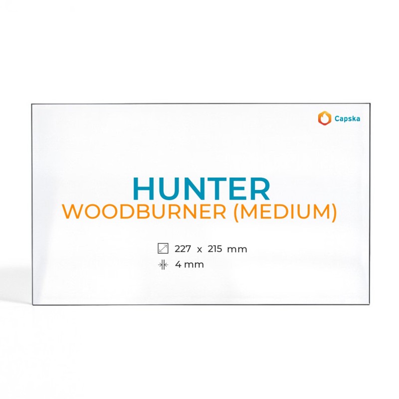 Hunter Woodburner (Medium) Glas - Rechteck Kaminglas für Kaminofen