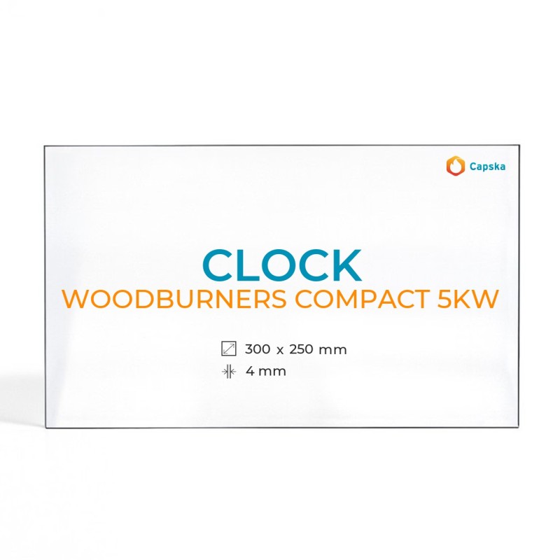 Clock Woodburners Compact 5KW Glass - Rectangular Panel