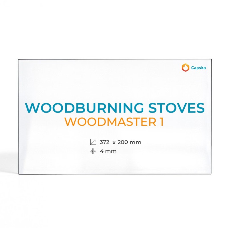 WOODMASTER 1 Glass - Rectangular Woodburning Stove Panel