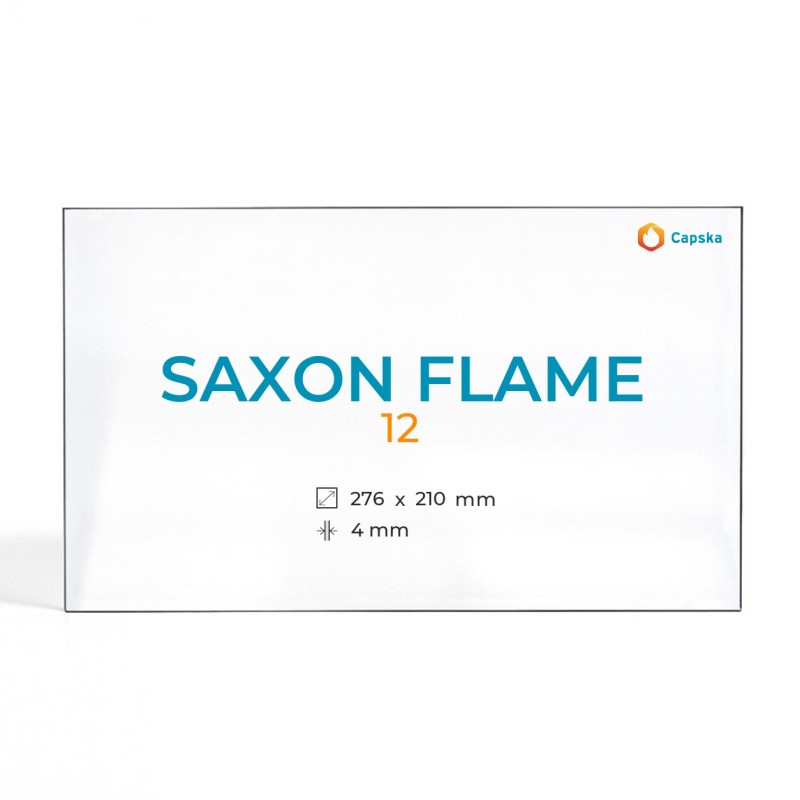 Saxon Flame 12 Glass - Rectangular Panel for Wood Burning Stove