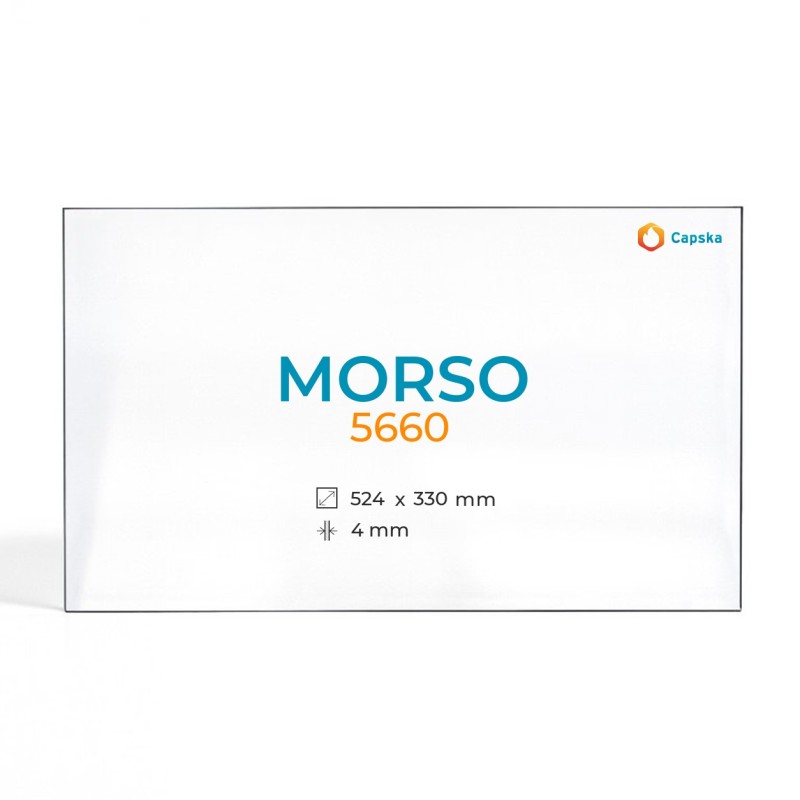 Morso 5660 Glass Panel for Wood Burning Stove - Rectangular Shape