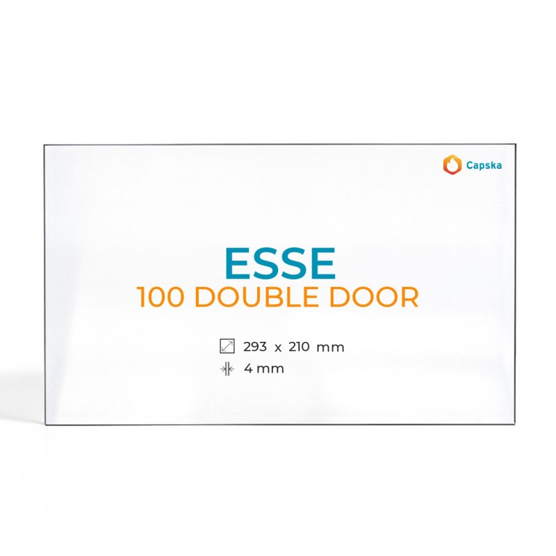 ESSE 100 DOUBLE DOOR Glas - Rechteck Kaminglas für Kaminofen