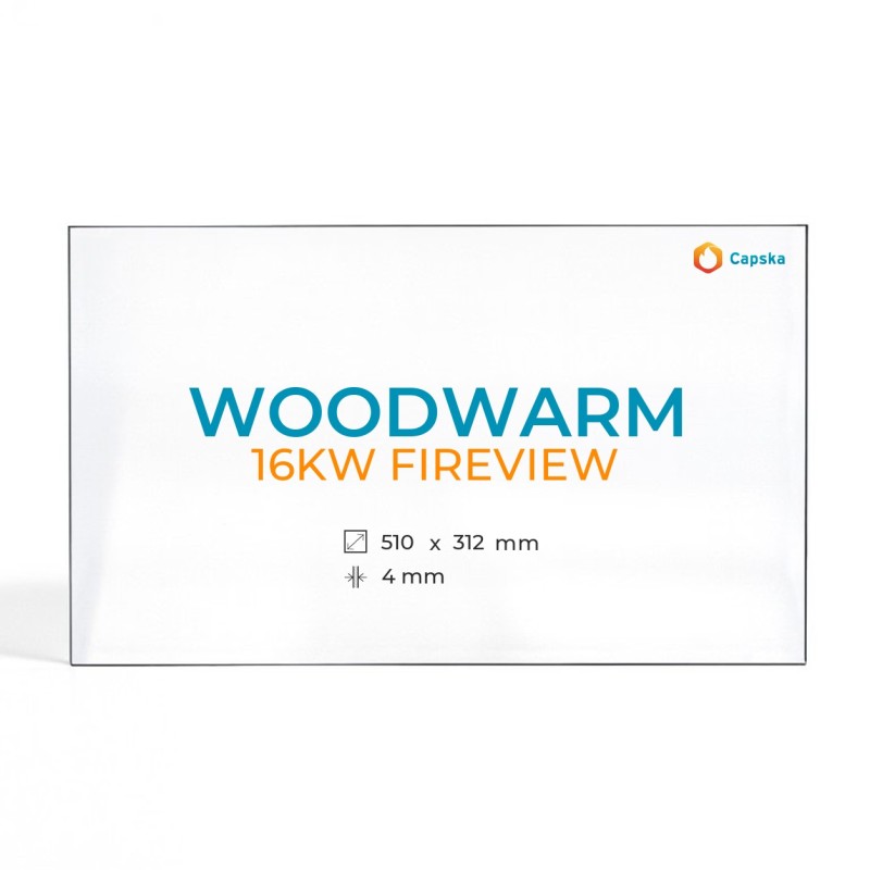 Woodwarm 16KW FIREVIEW Glass - Rectangular Panel for Wood Burning Stove