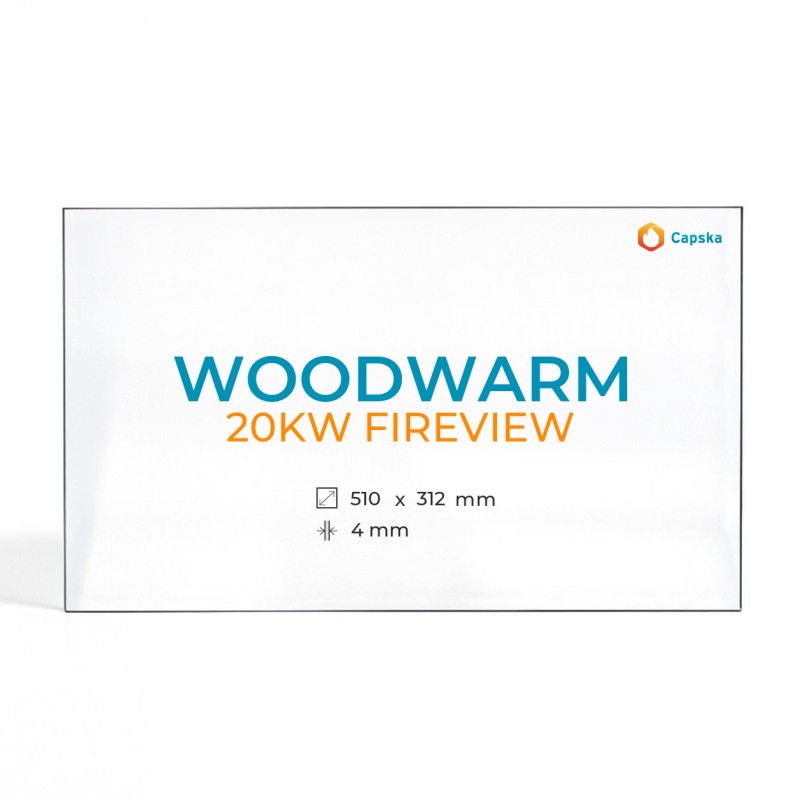 Woodwarm 20KW FIREVIEW Glas - Rechteck Kaminglas für Kaminofen