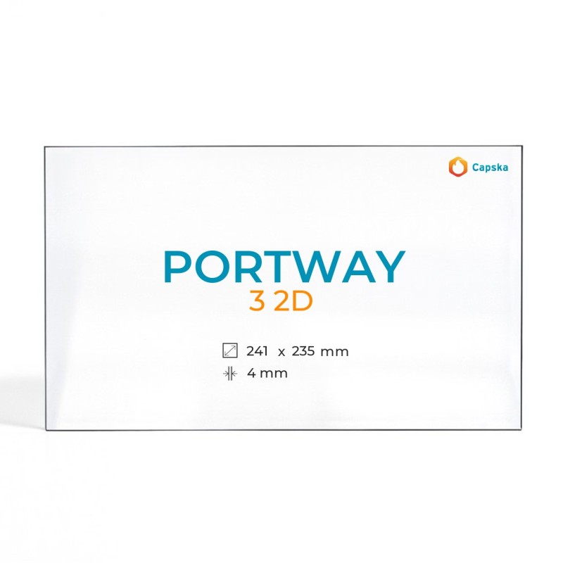 Vitre Portway 3 2D - Verre Rectangle pour poêle à bois