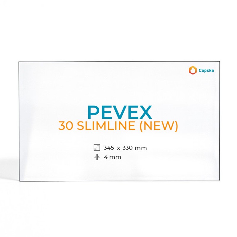 Pevex 30 SLIMLINE (NEW) Glass - Rectangular Panel for Wood Burning Stove