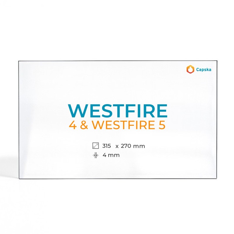 Westfire 4 & 5 Glass - Rectangular Panel for Wood Burning Stove