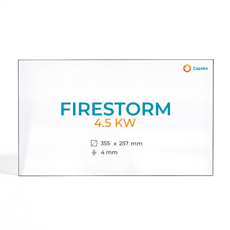 Firestorm 4.5 KW Glass - Rectangular Panel for Wood Burning Stove