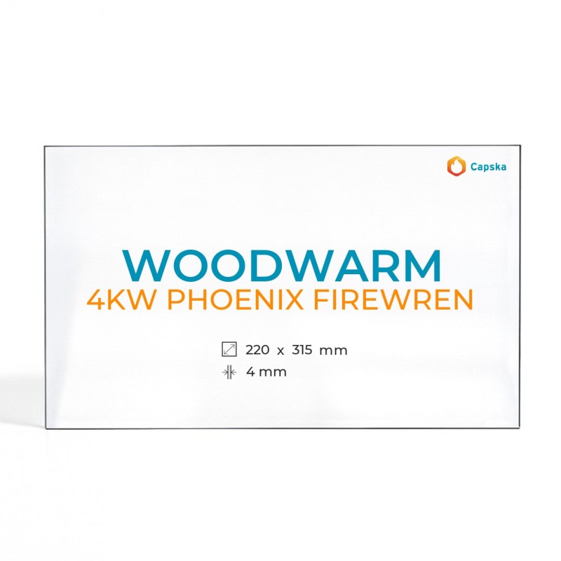 Vitre Woodwarm 4KW PHOENIX FIREWREN - Verre Rectangle pour poêle à bois