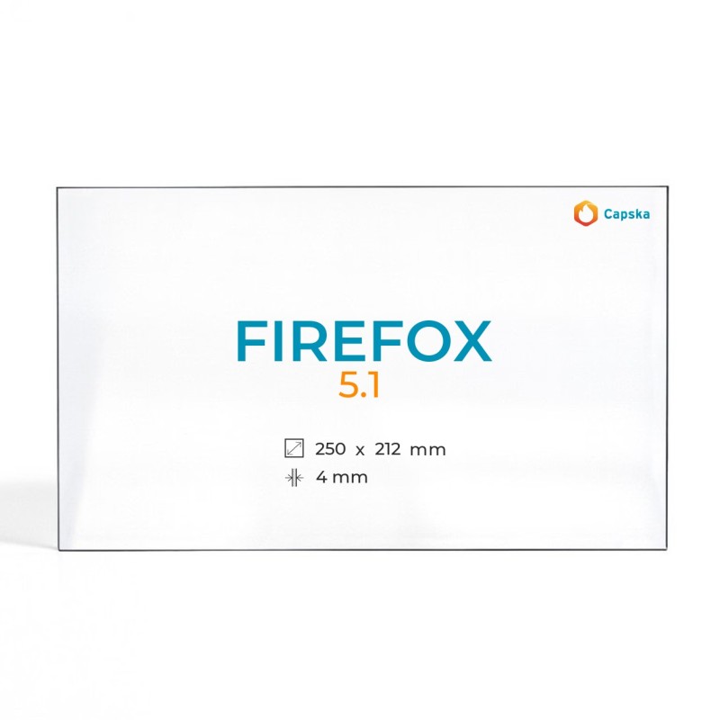 Vitre Firefox 5.1 - Verre Rectangle pour poêle à bois