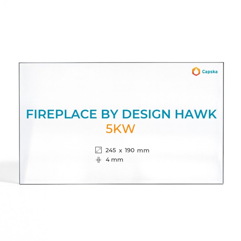 Vetro Fireplace By Design Hawk 5KW - Vetro Rettangolo