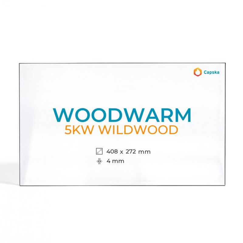 Woodwarm 5KW WILDWOOD Glass - Rectangular Panel for Stove