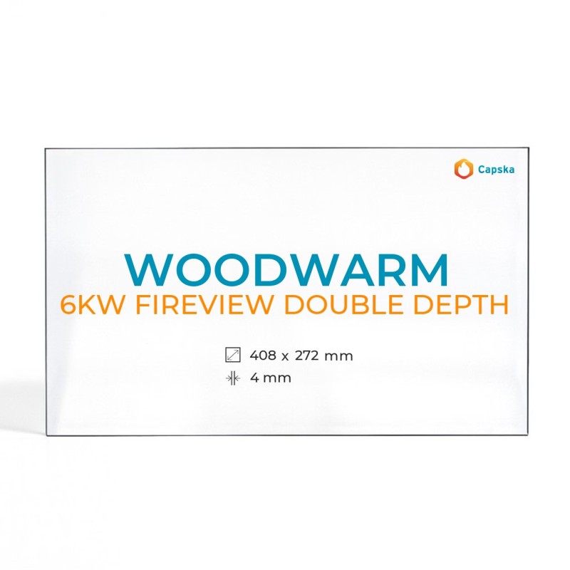 Kaminglas Woodwarm 6KW FIREVIEW DOUBLE DEPTH - Rechteckig