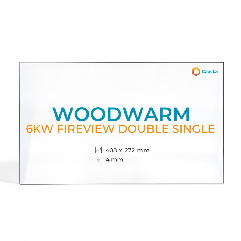 Vitre Woodwarm 6KW FIREVIEW DOUBLE SINGLE - Verre Rectangle pour poêle à bois