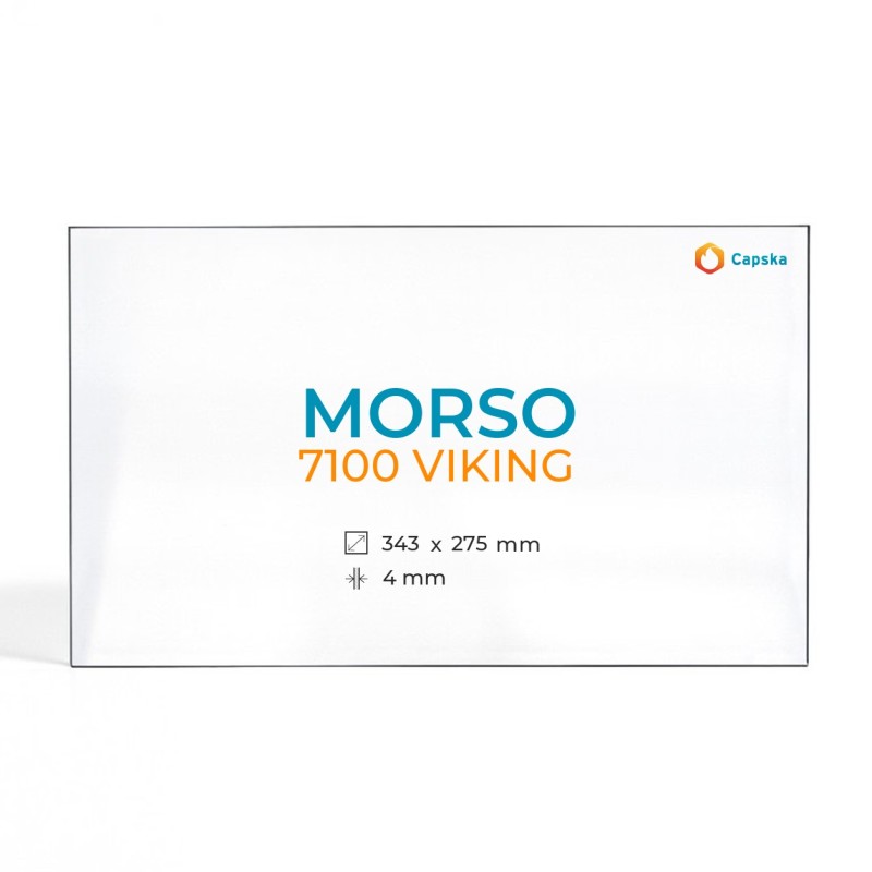 Morso 7100 VIKING Glass - Rectangular Panel for Wood Burning Stove
