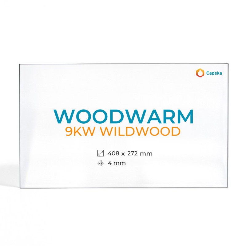 Woodwarm 9KW WILDWOOD Glass - Rectangular Panel for Wood Burning Stove