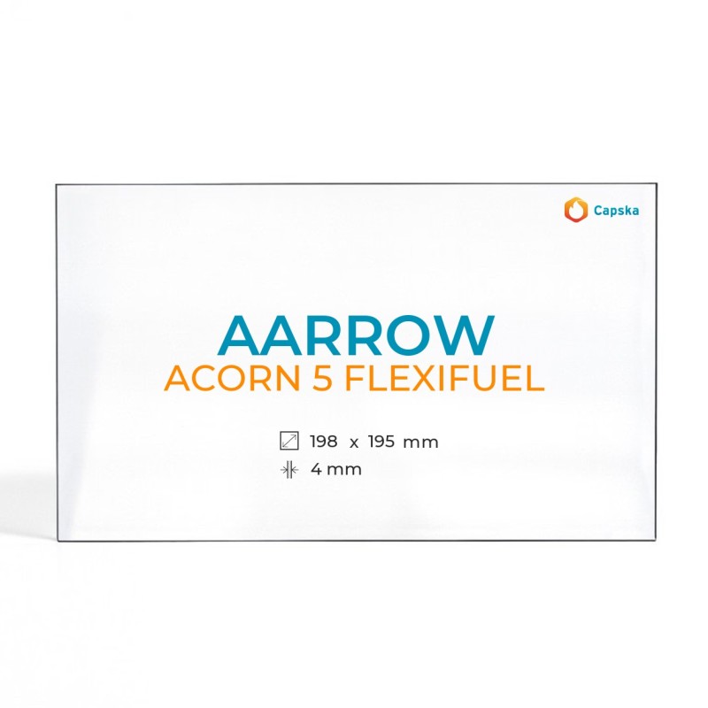 Aarrow ACORN 5 FLEXIFUEL Glas - Rechteck Kaminglas für Kaminofen