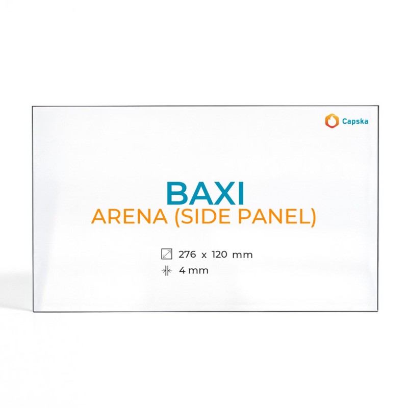 BAXI ARENA Glass Side Panel - Rectangular for Wood Burning Stove