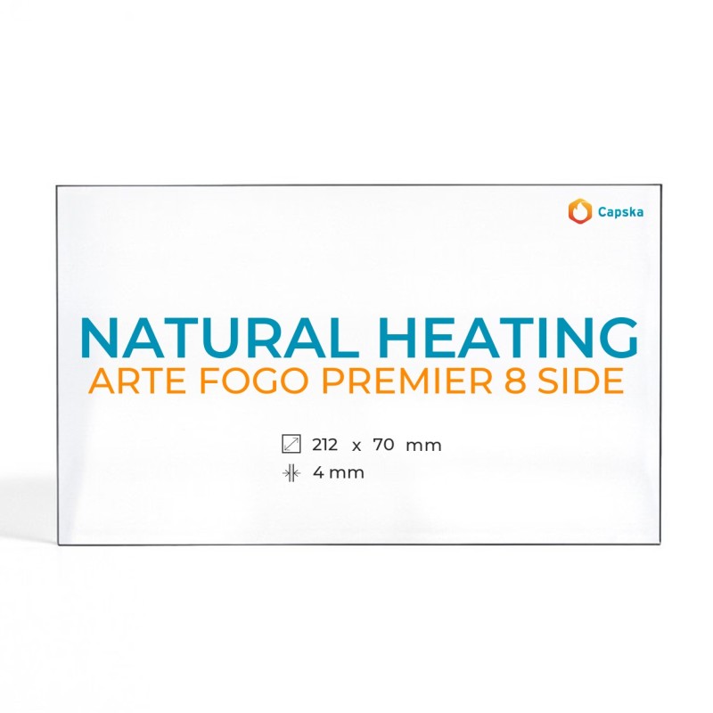 Vetro Natural Heating ARTE FOGO PREMIER 8 SIDE - Vetro Rettangolo per stufa a legna