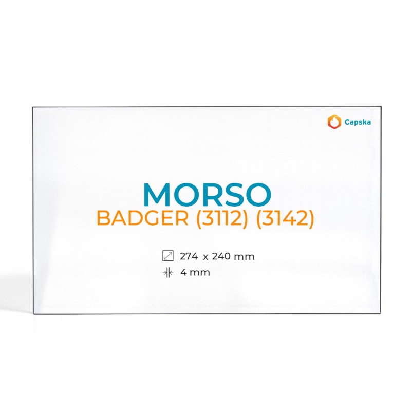 Vitre Morso BADGER (3112) (3142) - Verre Rectangle pour poêle à bois
