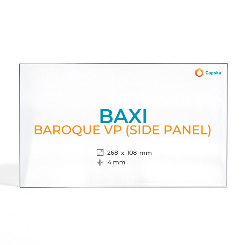 Vitre Baxi BAROQUE VP (SIDE PANEL) - Verre Rectangle pour poêle à bois