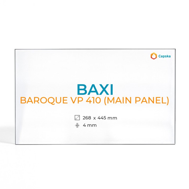 Vetro Baxi BAROQUE VP 410 - Vetro Rettangolo per stufa a legna