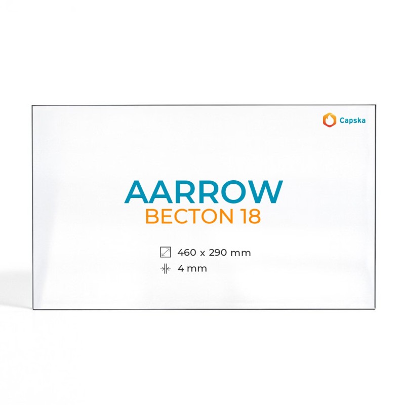 Vitre Aarrow BECTON 18 - Verre Rectangle pour poêle à bois
