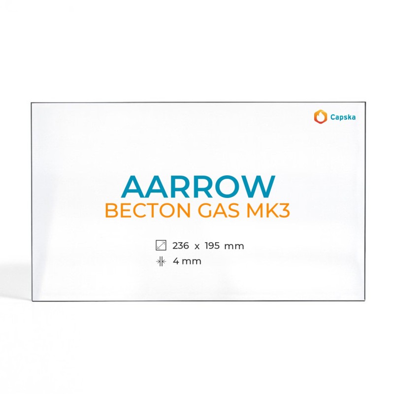 Aarrow BECTON GAS MK3 Glass - Rectangular Panel for Wood Burning Stove