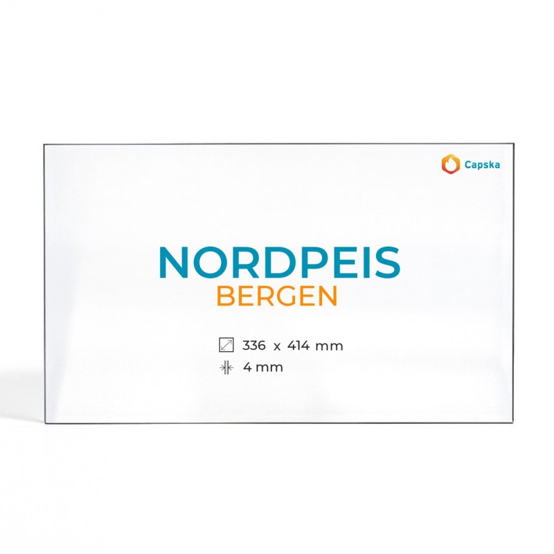 NORDPEIS BERGEN Glass Panel - Rectangular for Wood Burning Stove