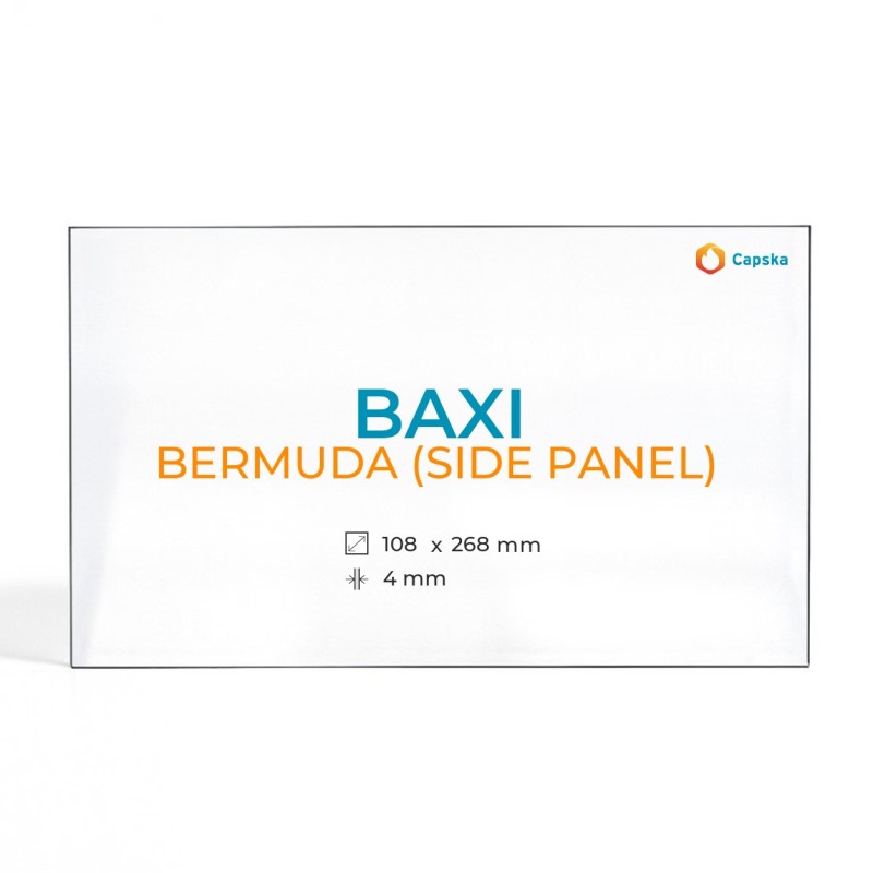 Vitre Baxi BERMUDA (SIDE PANEL) - Verre Rectangle pour poêle à bois