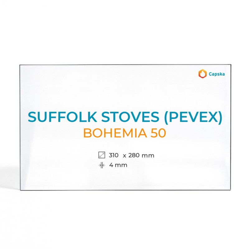 Suffolk Stoves (Pevex) BOHEMIA 50 Glass - Rectangular Panel
