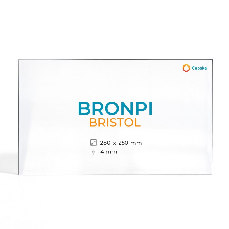 Bronpi BRISTOL Glas - Rechteck Kaminglas für Kaminofen