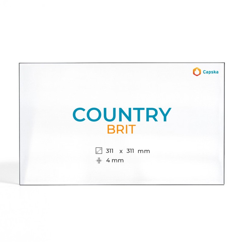 Country BRIT Glass - Rectangular Panel for Wood Burning Stove