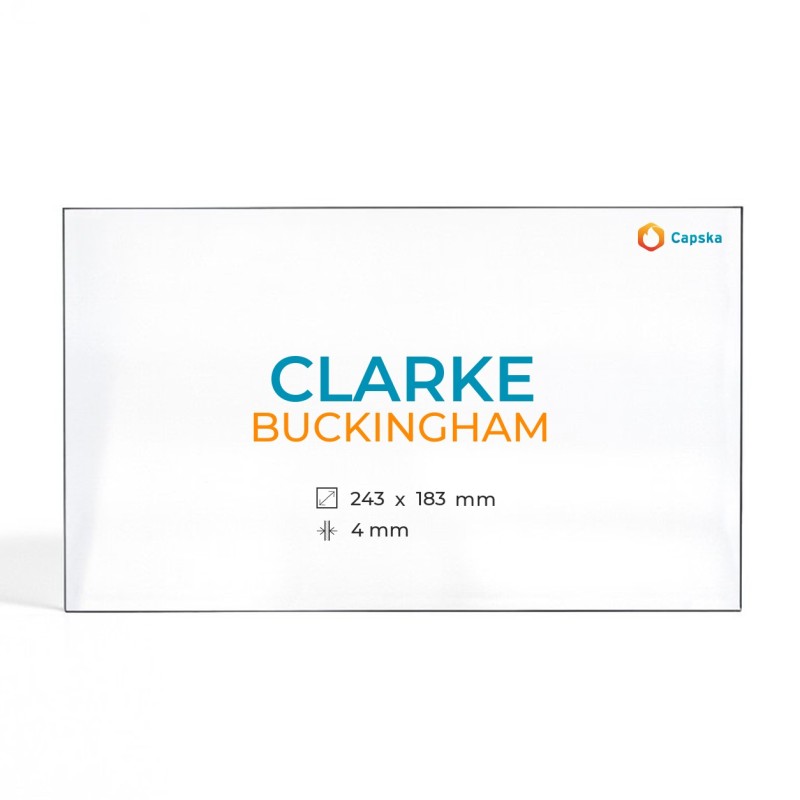 Vitre Clarke BUCKINGHAM - Verre Rectangle pour poêle à bois
