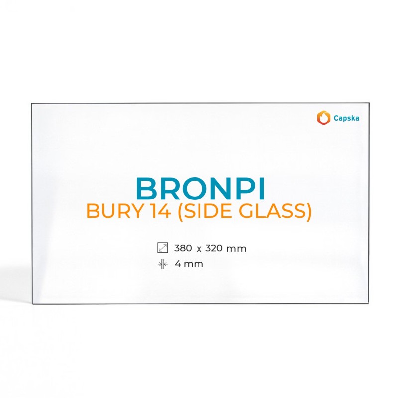Vitre Bronpi BURY 14 (SIDE GLASS) - Verre Rectangle pour poêle à bois